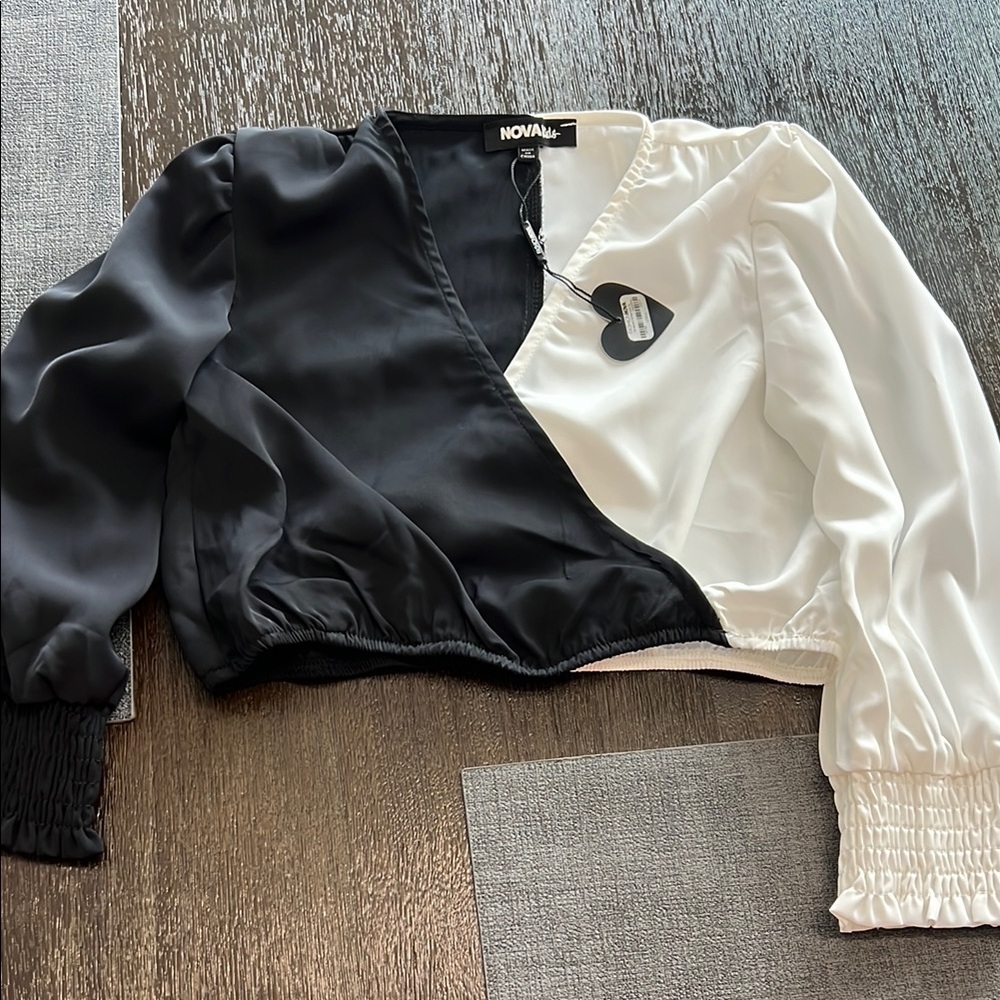 Black and white blouse Nova kids brand